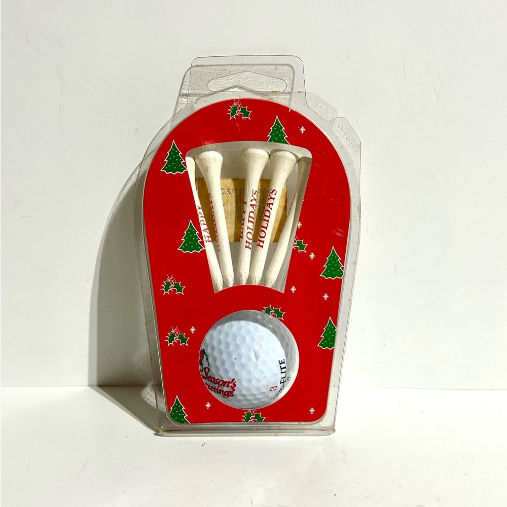 Top Flite XL Golf Ball Tees Gift Set Seasons Greetings VTG 1990’s NEW Sealed